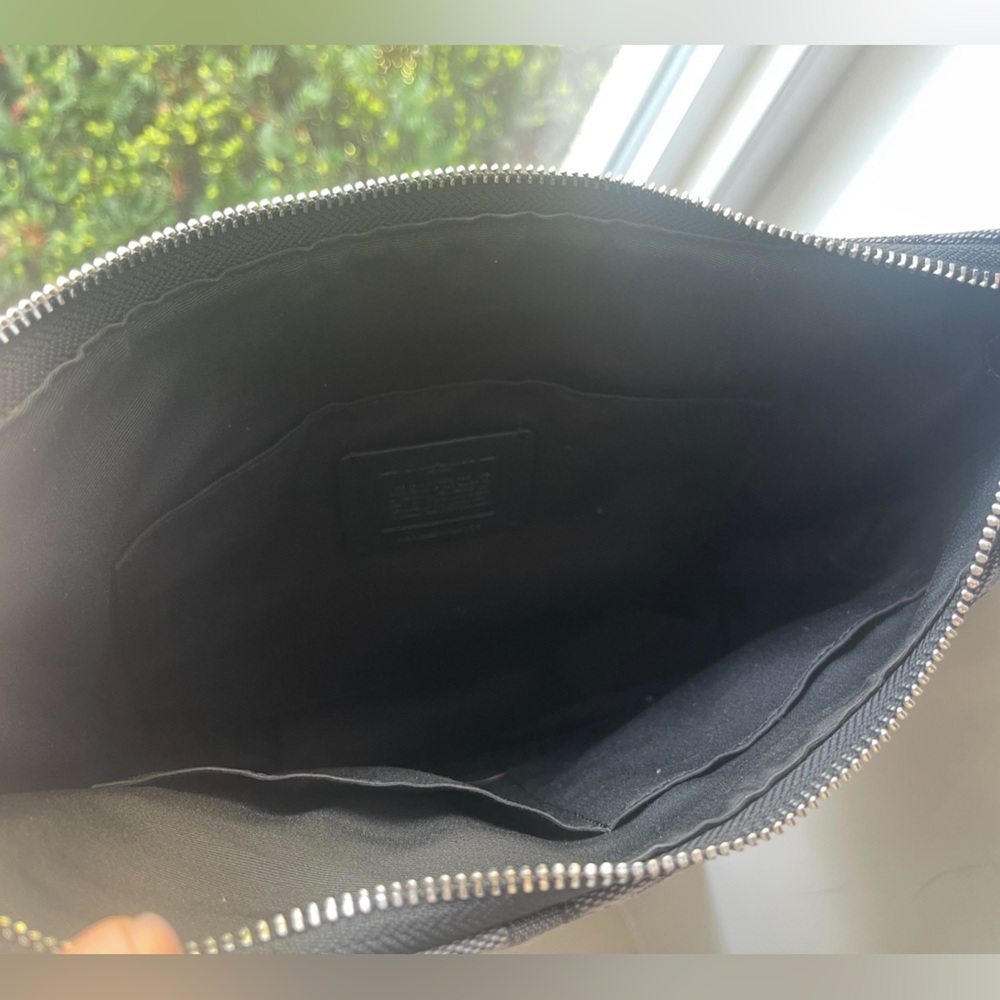 Coach Signature Zip-Top Hobo Bag – Black & Gray Monogram Canvas - Picture 10 of 14